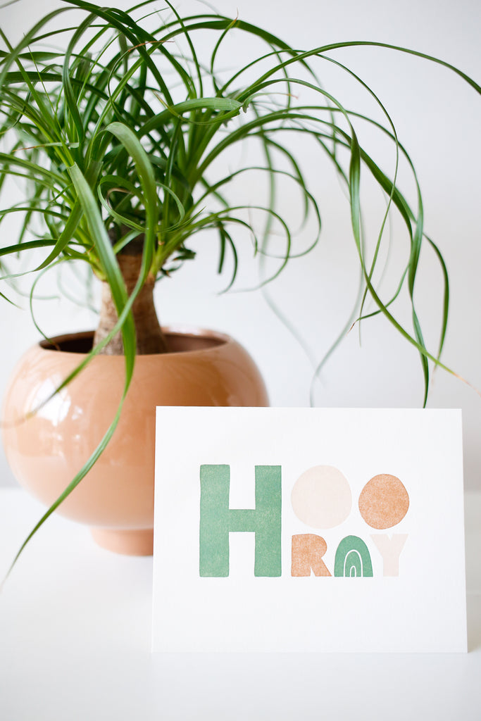 Hooray Block Letters Card
