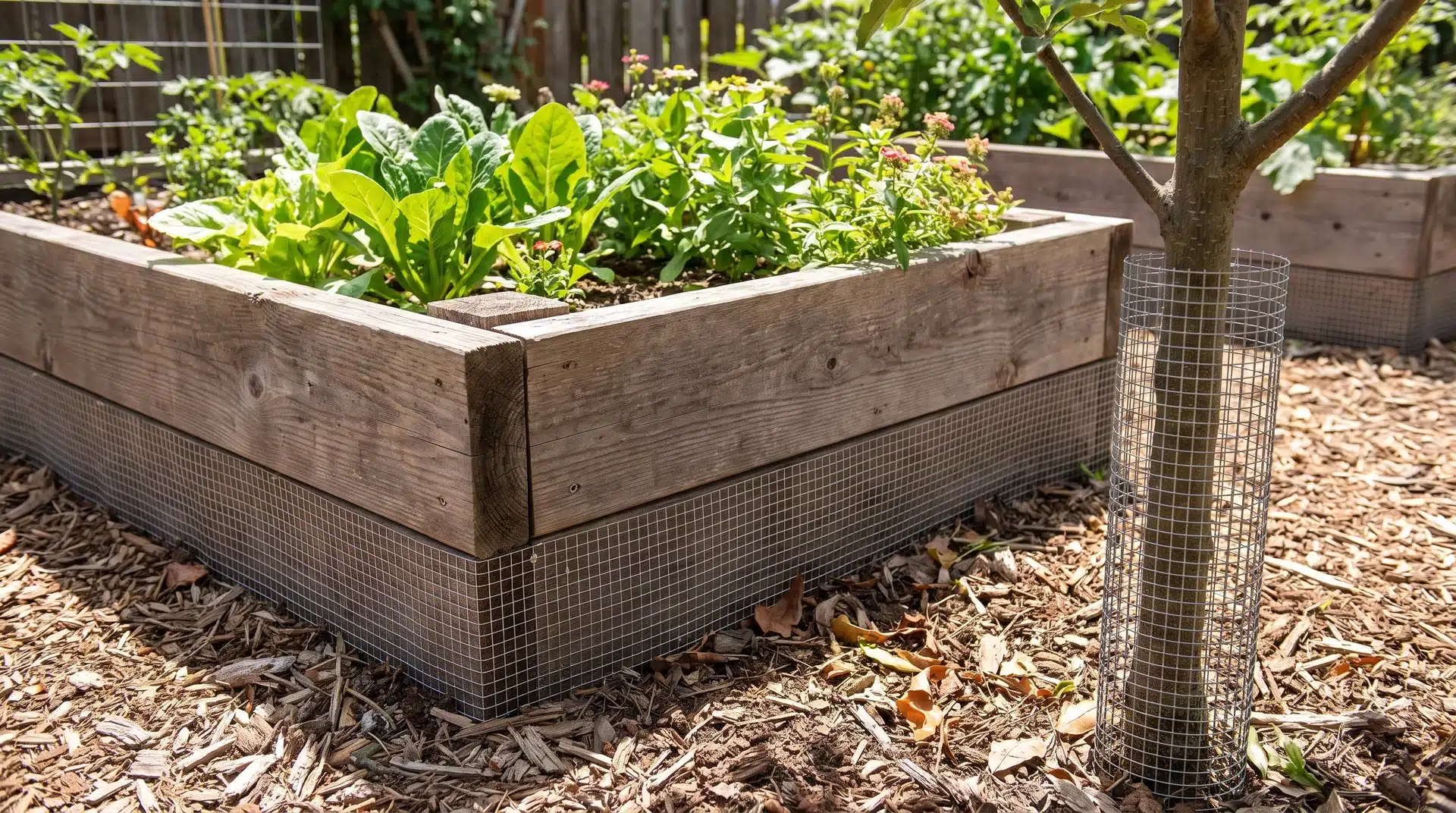 How to prevent voles using wire barriers around garden beds and protecting plants from underground pests.