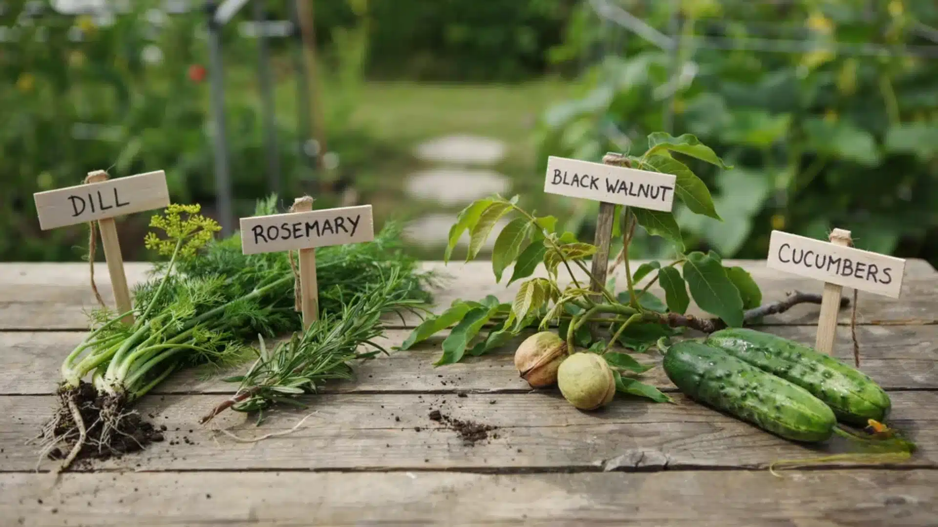 Tomato companion caution image showing plants placed too close to tomatoes, highlighting how improper pairing can restrict root development