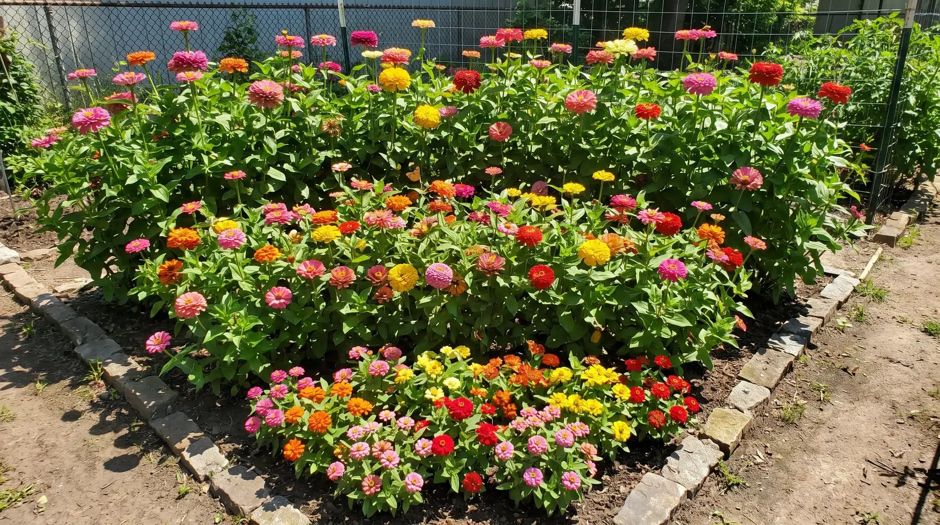 Different zinnia varieties displayed by height showing how tall do zinnias grow from dwarf to tall types.