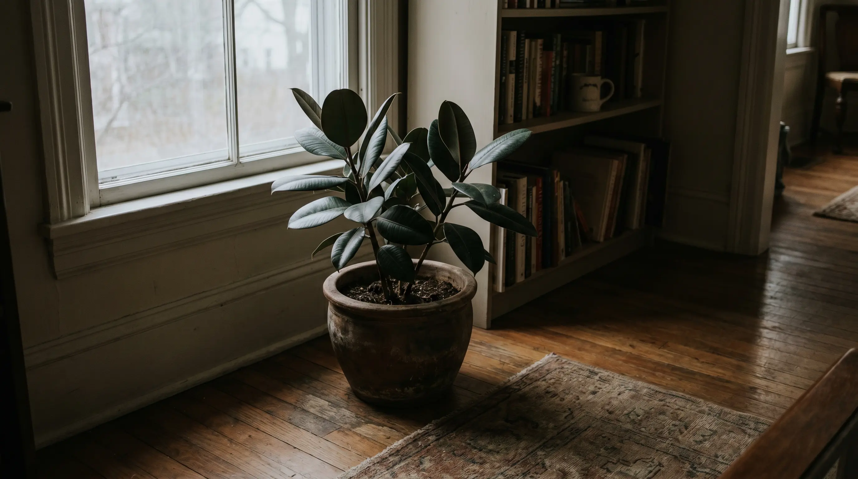 Cast iron plant displayed as hardy north facing window plants thriving in dim corners with minimal sunlight exposure.