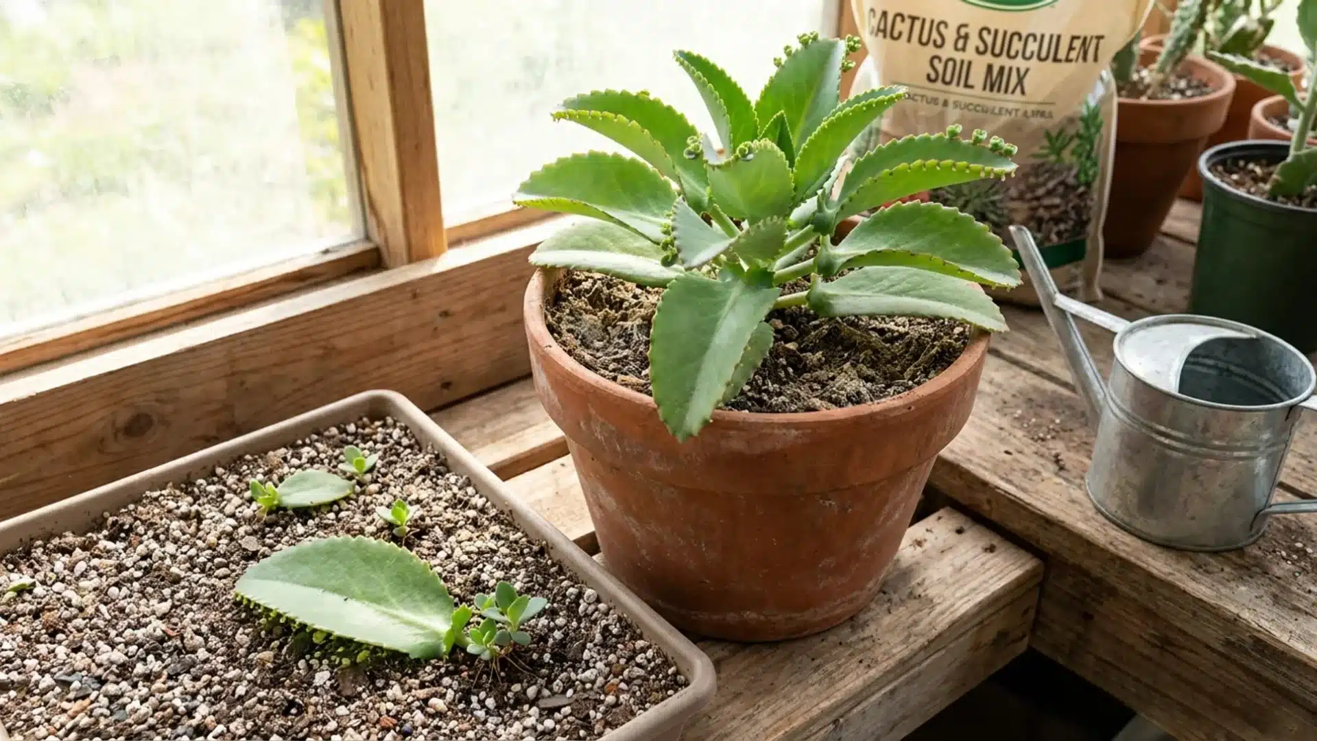 How to grow and propagate Leaf of Life plant with leaf cuttings and new plantlets.