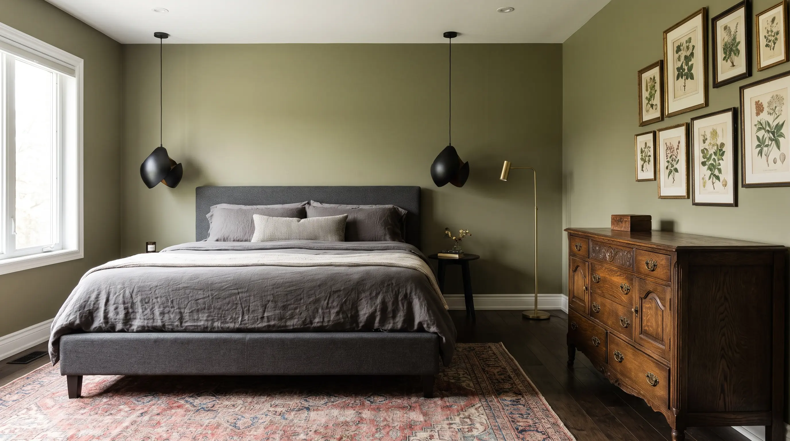 Modern and vintage mix in master bedroom design